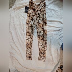 Lici Size Small Snakeskin Print Leggings,Nwth6